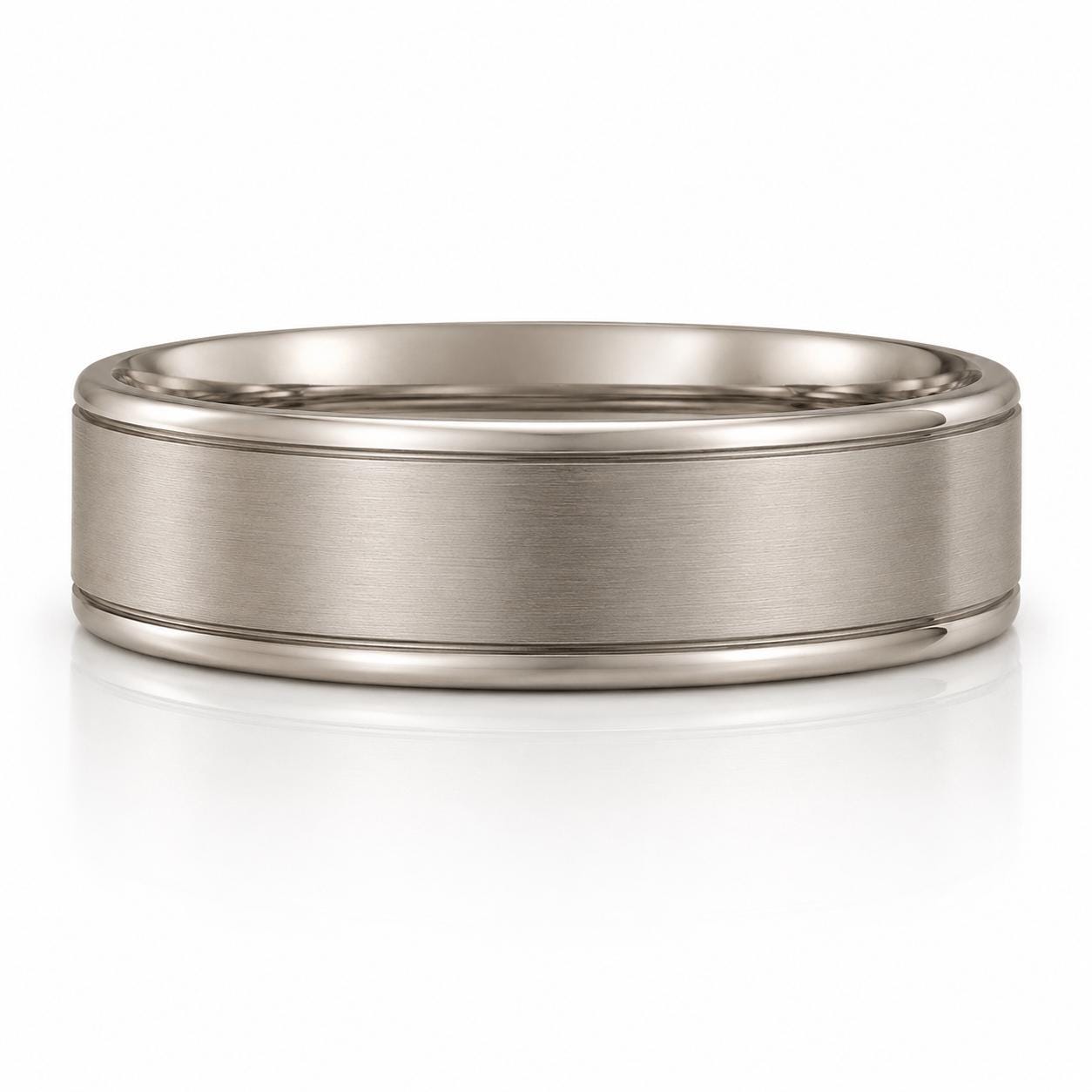 A silver-colored ring with a smooth, polished surface.