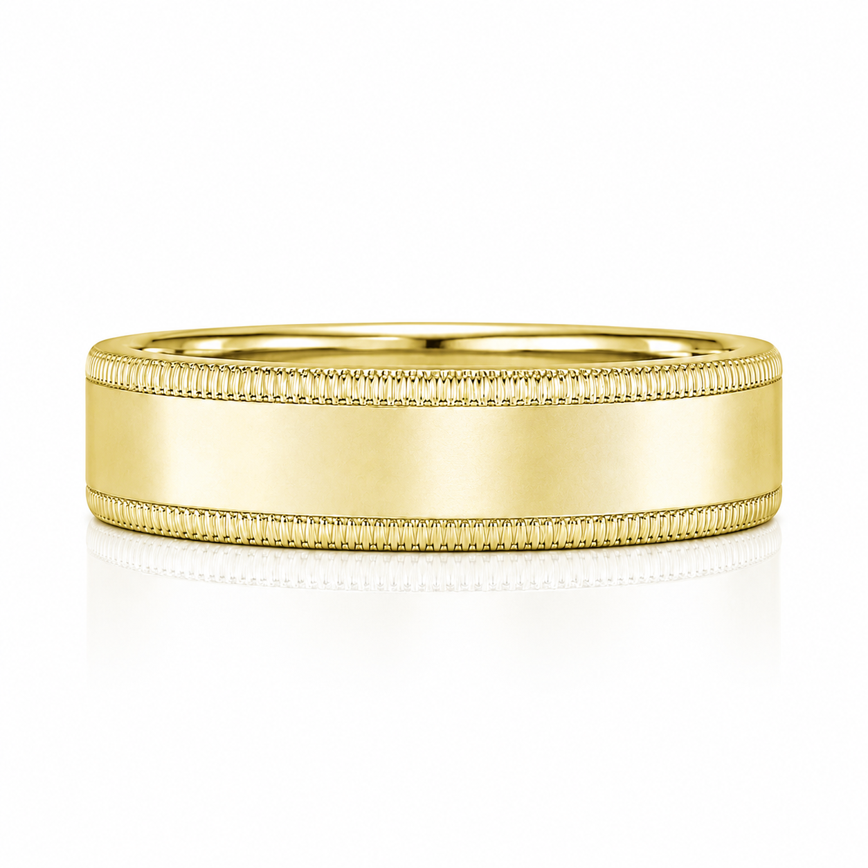 A gold band with a row of small diamonds along the edge.