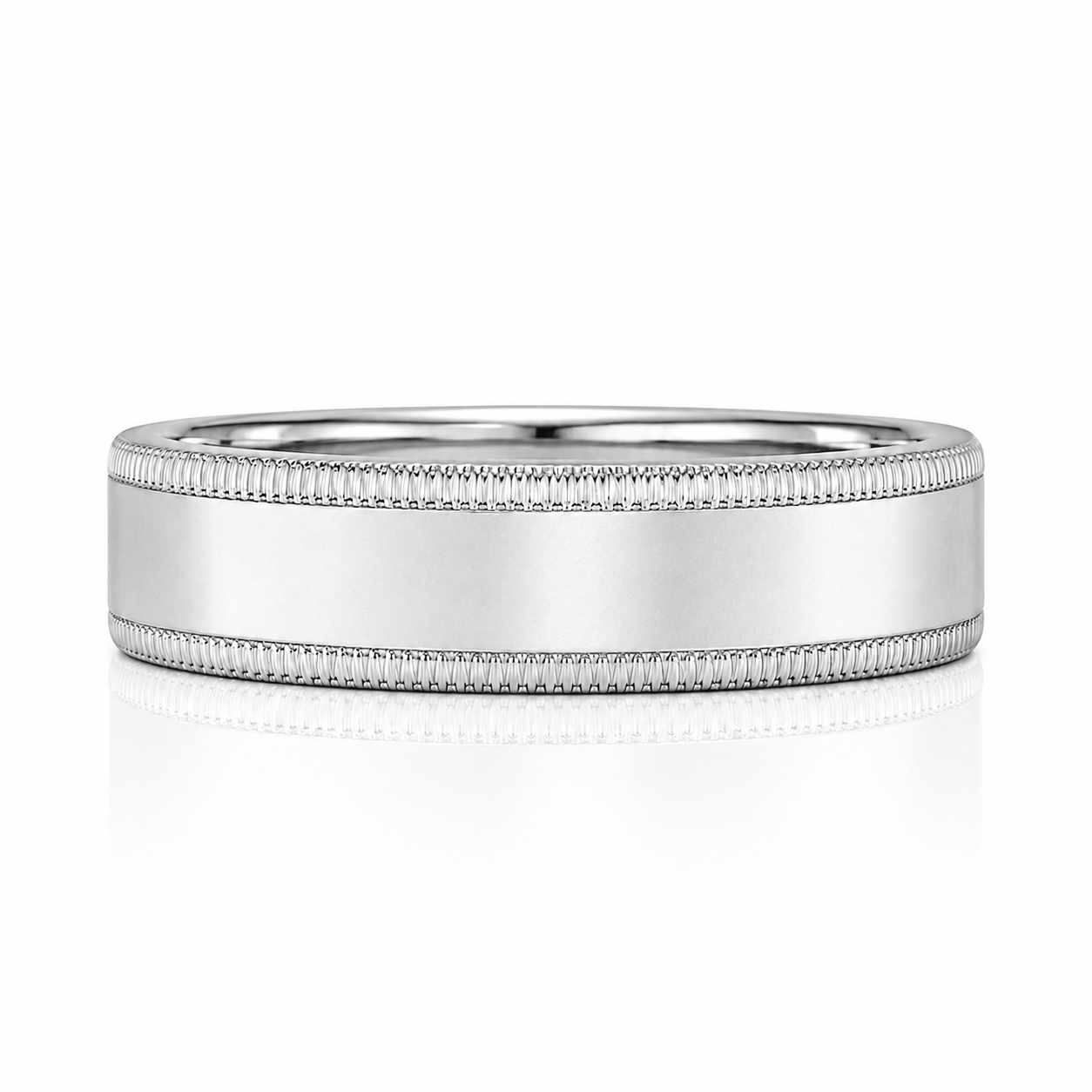 A silver-colored band with a row of small diamonds along the edge.