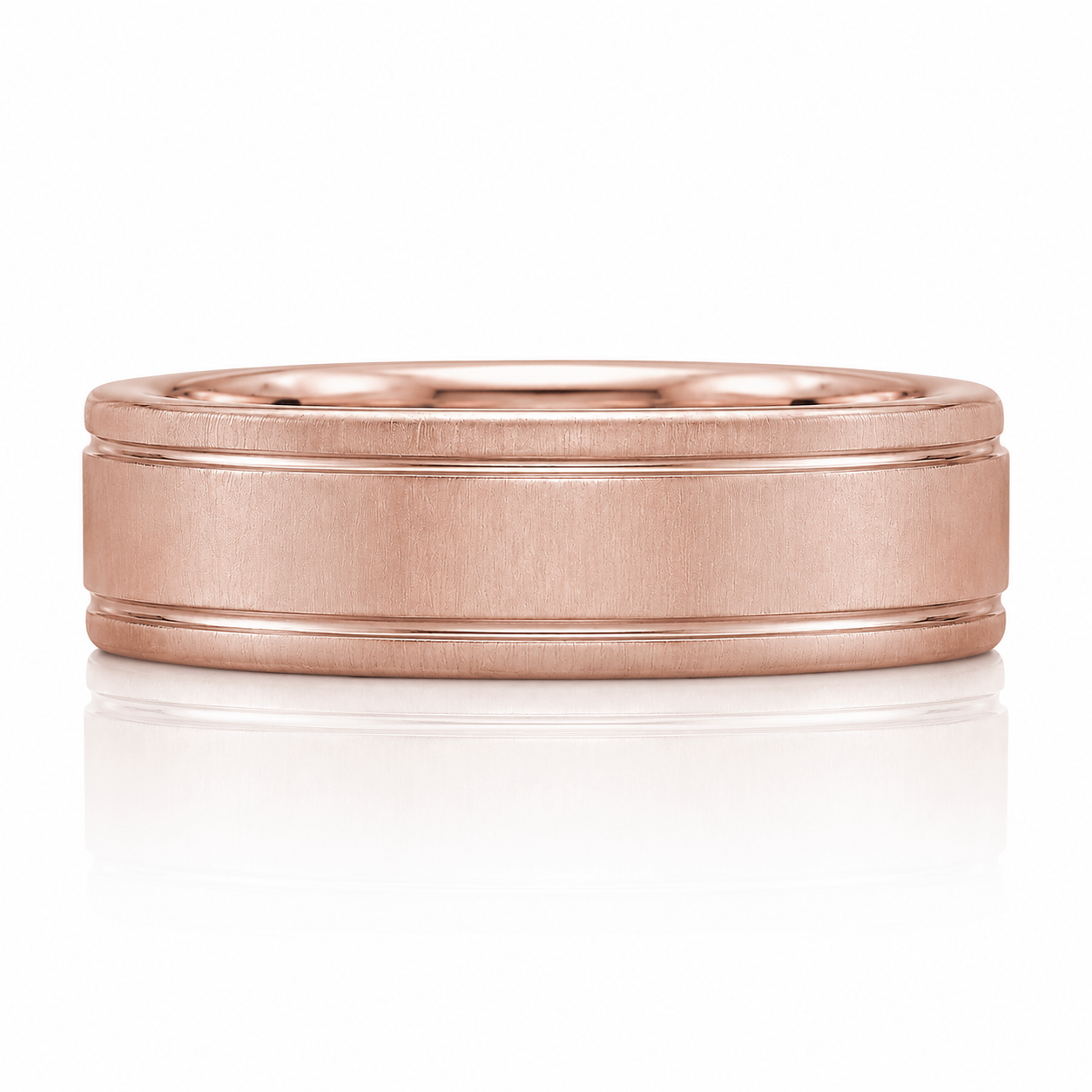 A shiny, copper-colored ring with a smooth, polished surface.