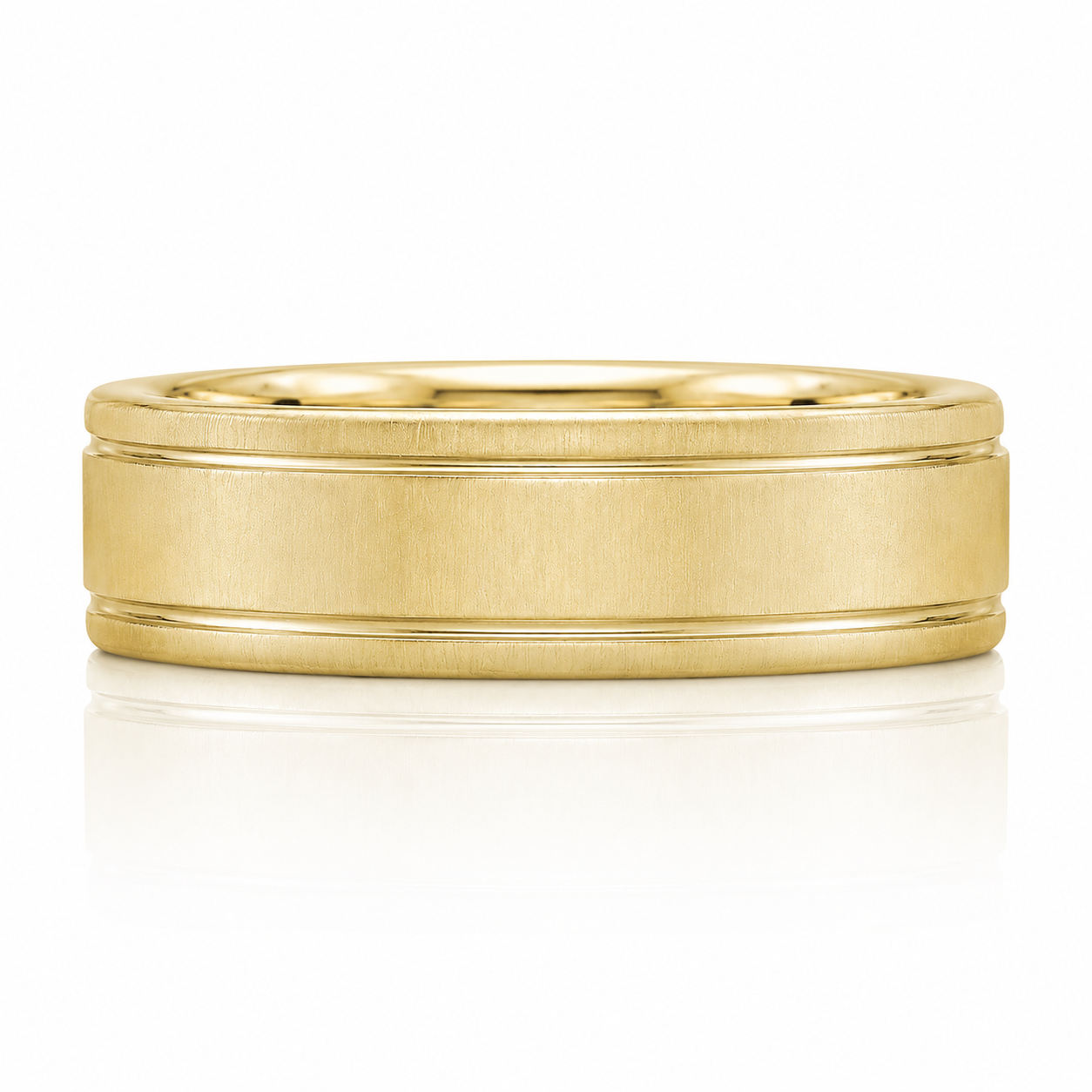 A gold ring with a simple, elegant design.