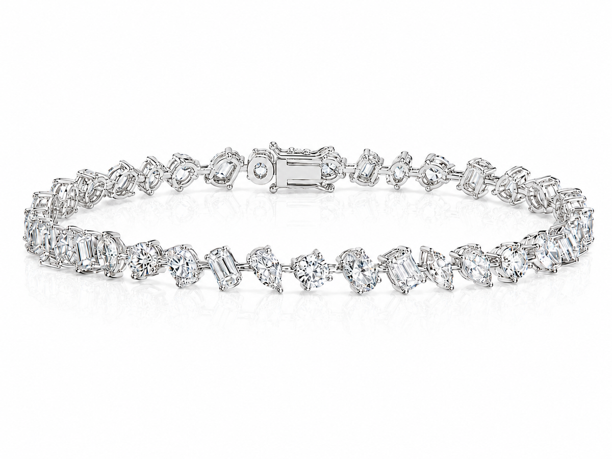 A bracelet made of numerous diamonds arranged in a circular pattern.
