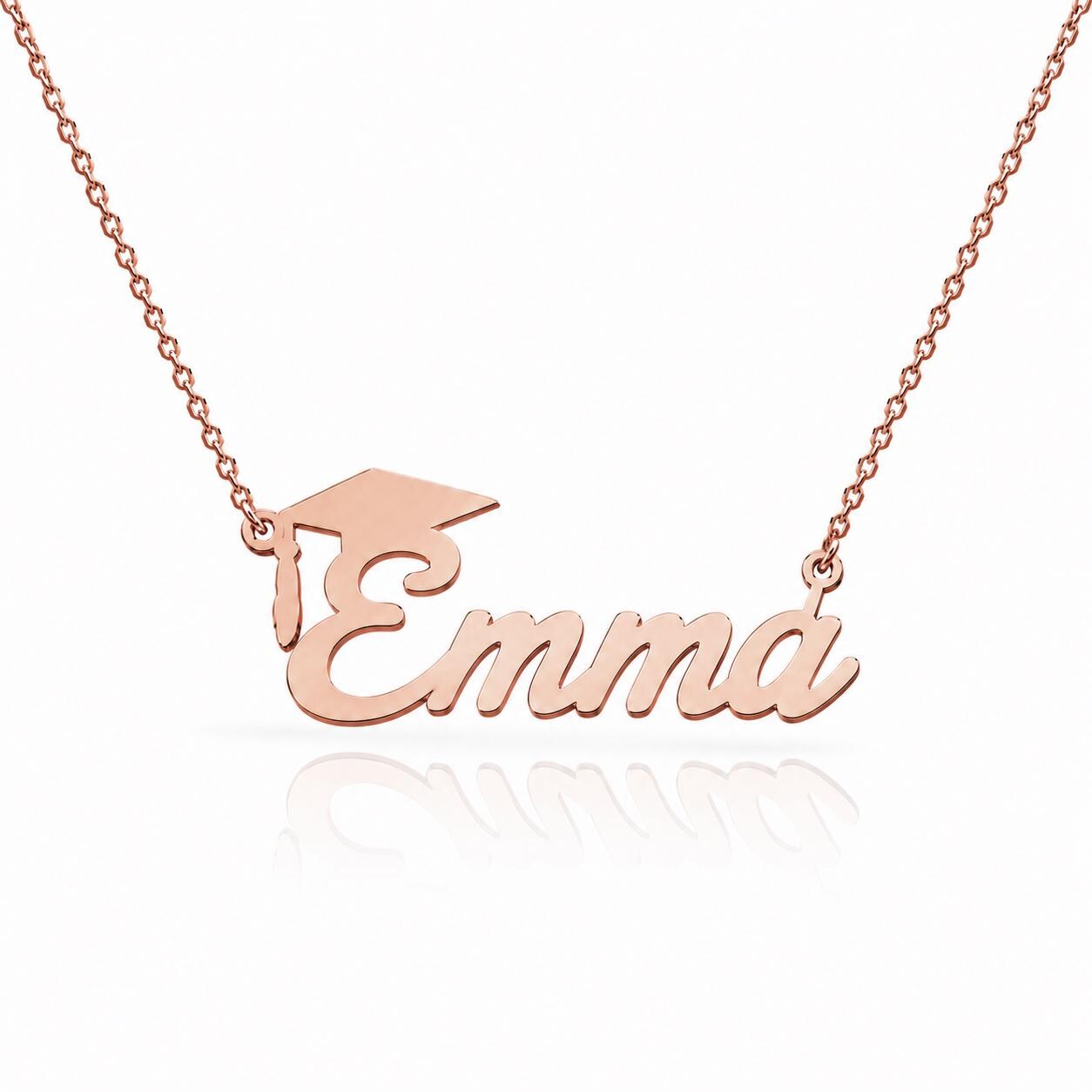 A necklace with the name "Emma" engraved on it.