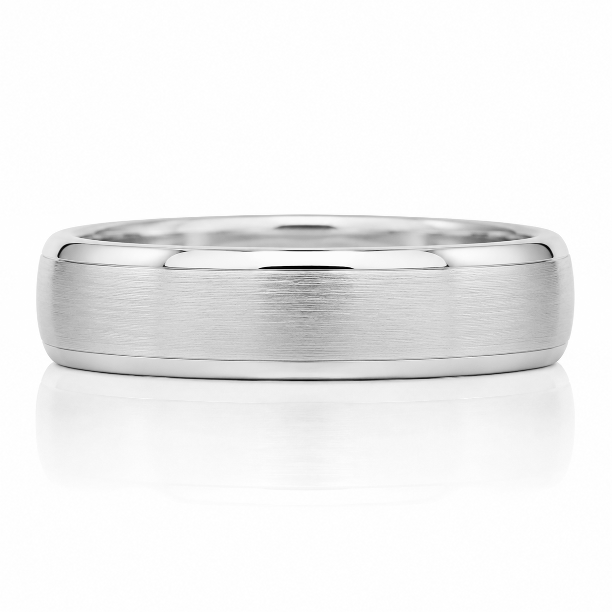 A silver-colored ring with a smooth, polished surface.